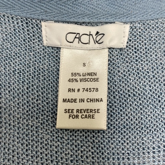 Caché Sleeveless Open Front Ruffled Cardigan (light blue) - Picture 3 of 4